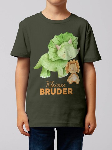 watabout.kids T-Shirt 'Dinosaurier 07 Kleiner Bruder' in Grün: Vorderseite