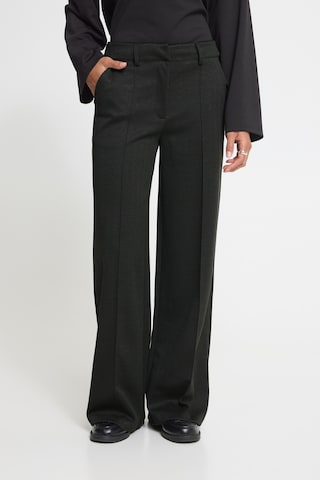 ICHI Wide leg Trousers 'KATE' in Black: front
