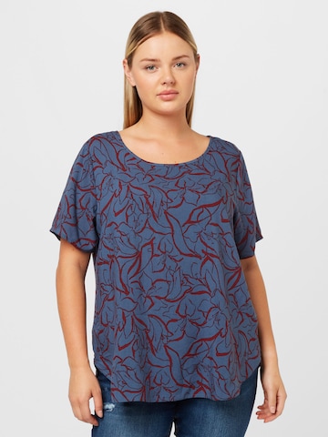 ONLY Carmakoma Blouse 'NOVA BECH' in Blauw: voorkant