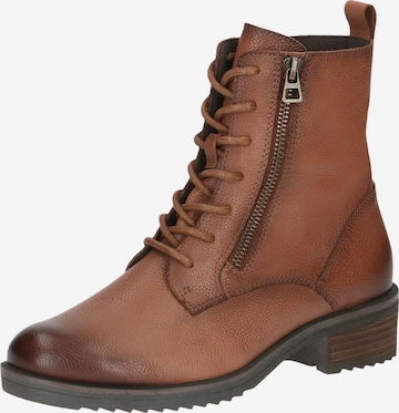 CAPRICE Lace-Up Ankle Boots in Brown: front