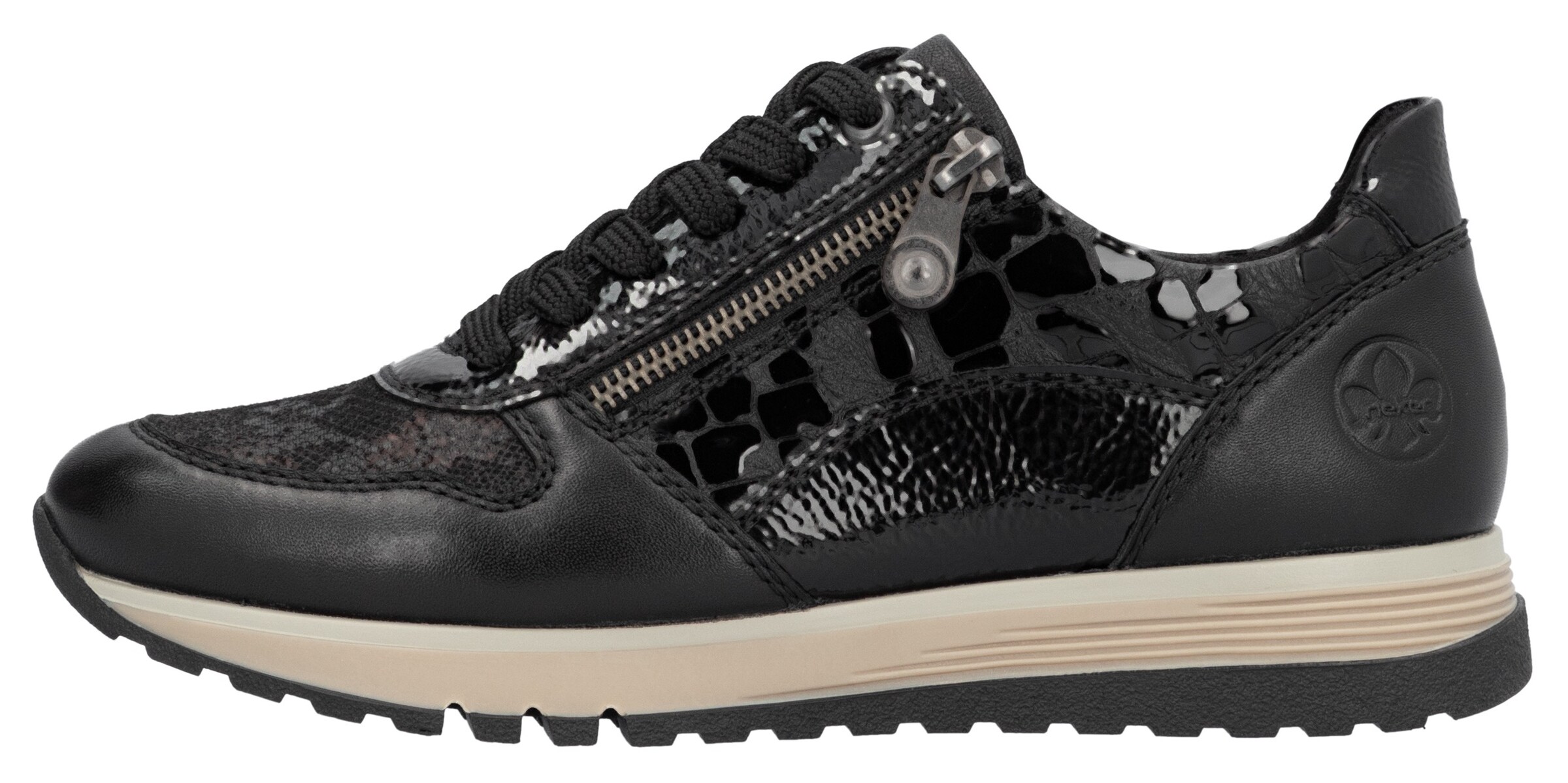 Rieker Lace-Up Shoes in Black: front