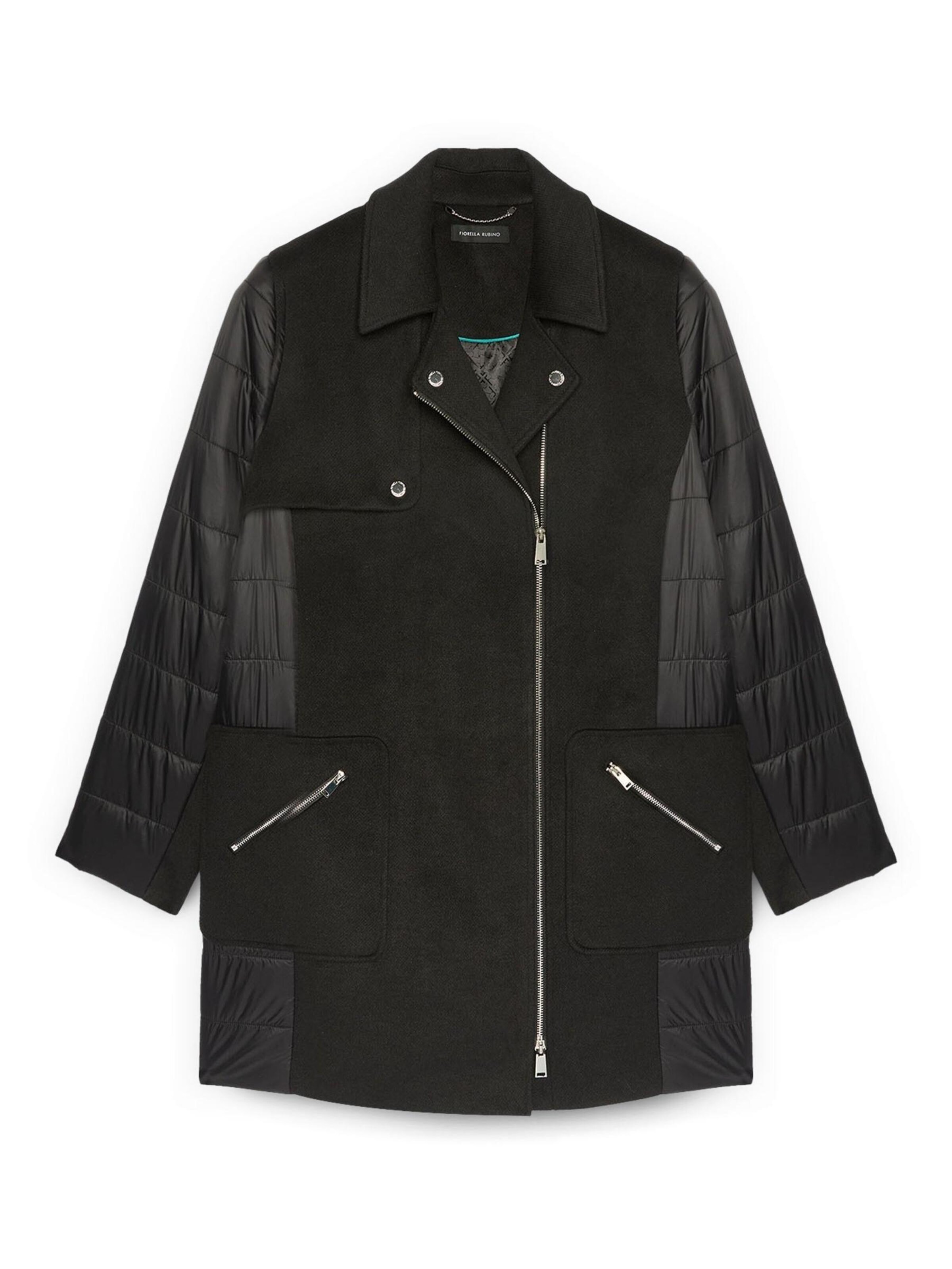 Fiorella Rubino Wintermantel in Zwart: voorkant