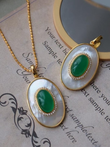 Collana 'Heirloom Green Onyx & Mother' di LanLivia in oro