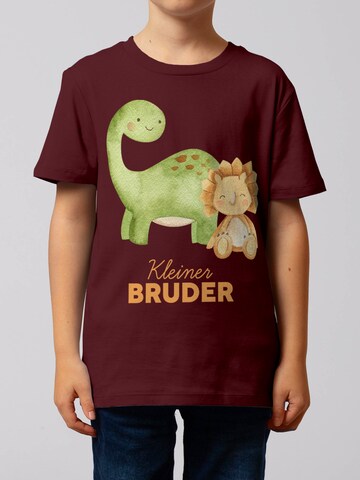 T-Shirt 'Dinosaurier 06 Kleiner Bruder' watabout.kids en rouge