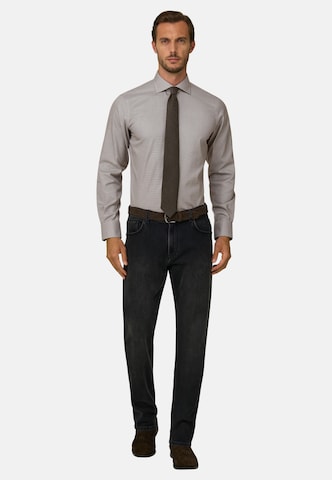 Boggi Milano Regular fit Overhemd in Bruin