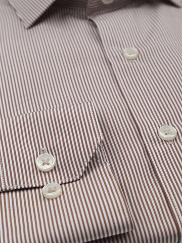 Suitable Slim fit Overhemd in Bruin