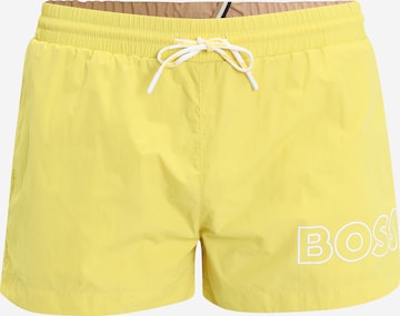 Pantaloncini da bagno 'Mooneye' di BOSS Orange in giallo: frontale