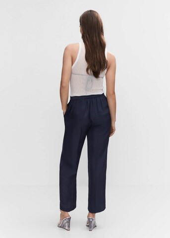 MANGO Wide leg Pleated Pants 'EMMA' in Blue