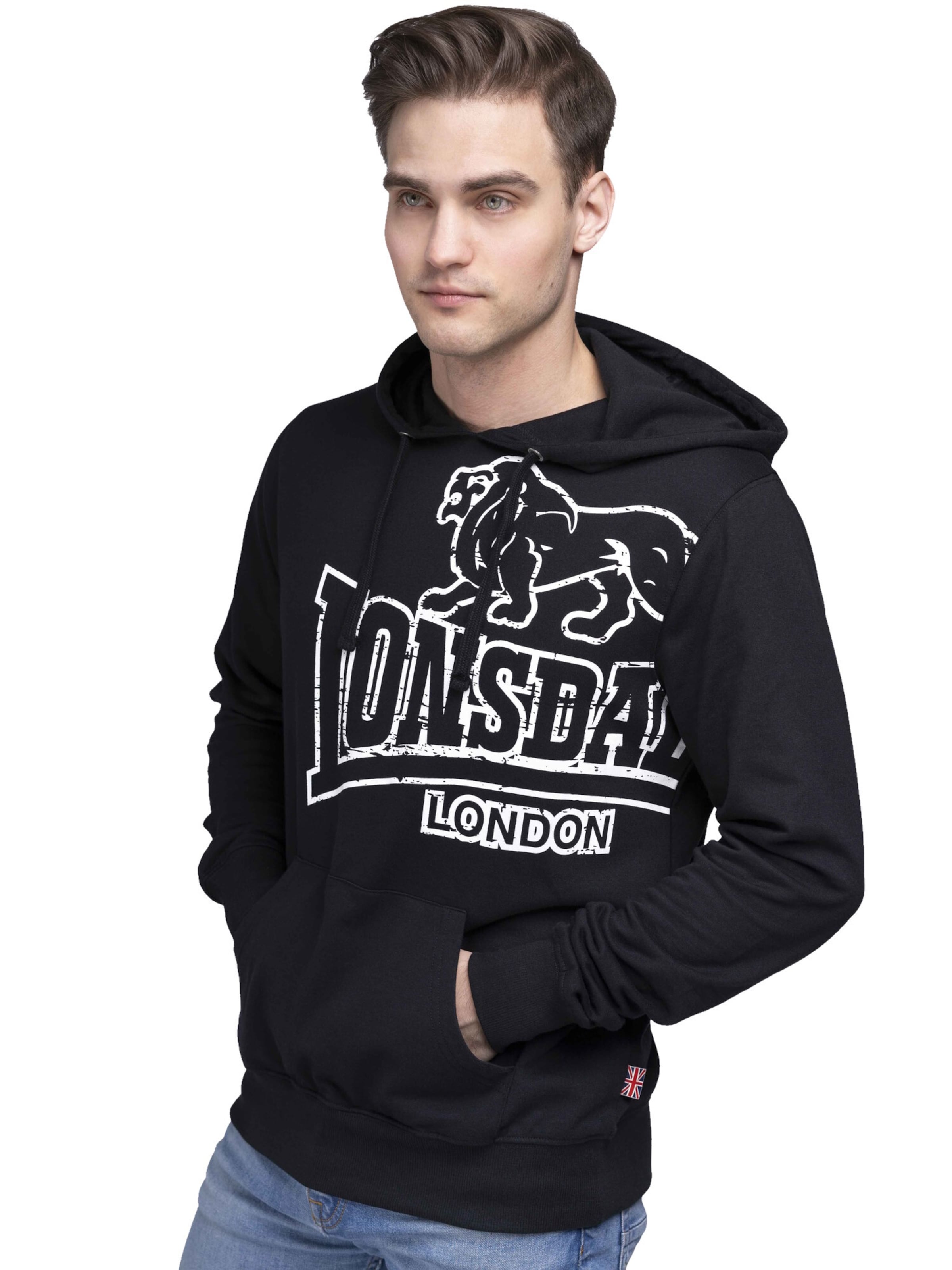 LONSDALE Collegepaita 'Tadley' värissä musta: etupuoli