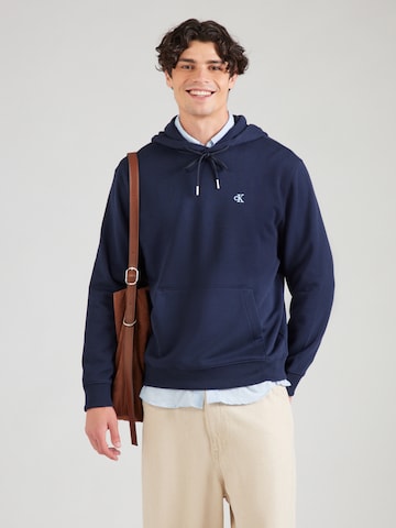 Sweat-shirt Calvin Klein Jeans en bleu : devant