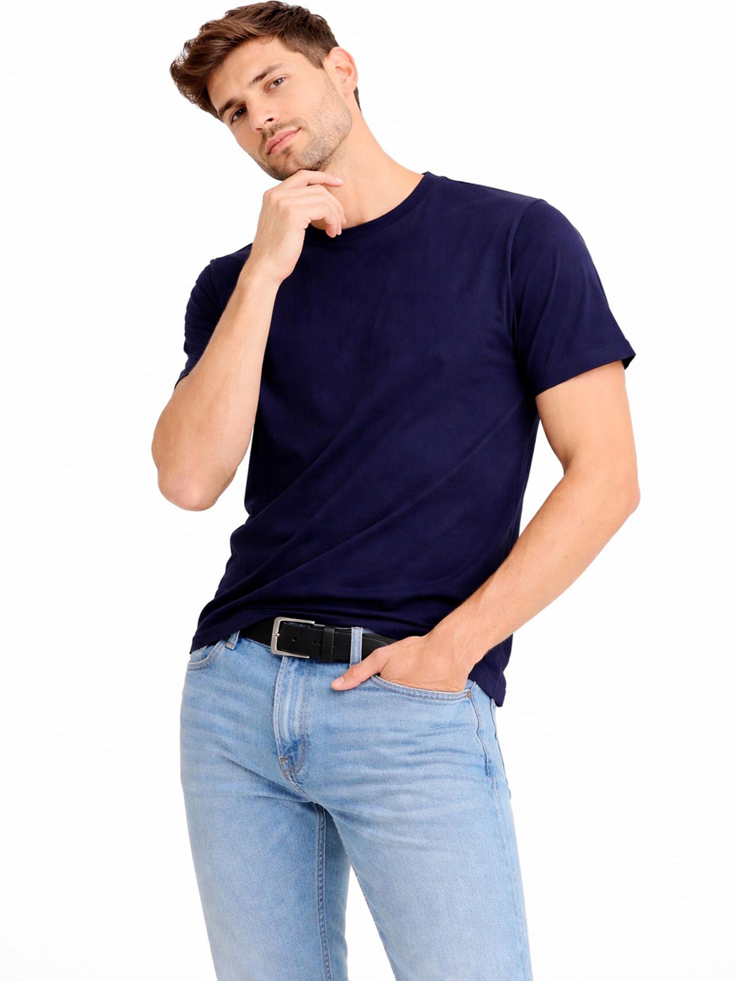 A Question Of (AQO) Shirt 'Anders Tee Garment Dyed' in Blue