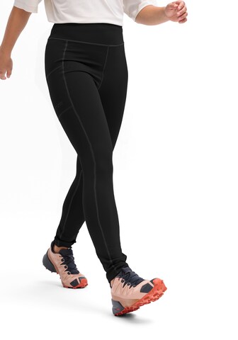 Maier Sports Skinny Workout Pants in Black: front