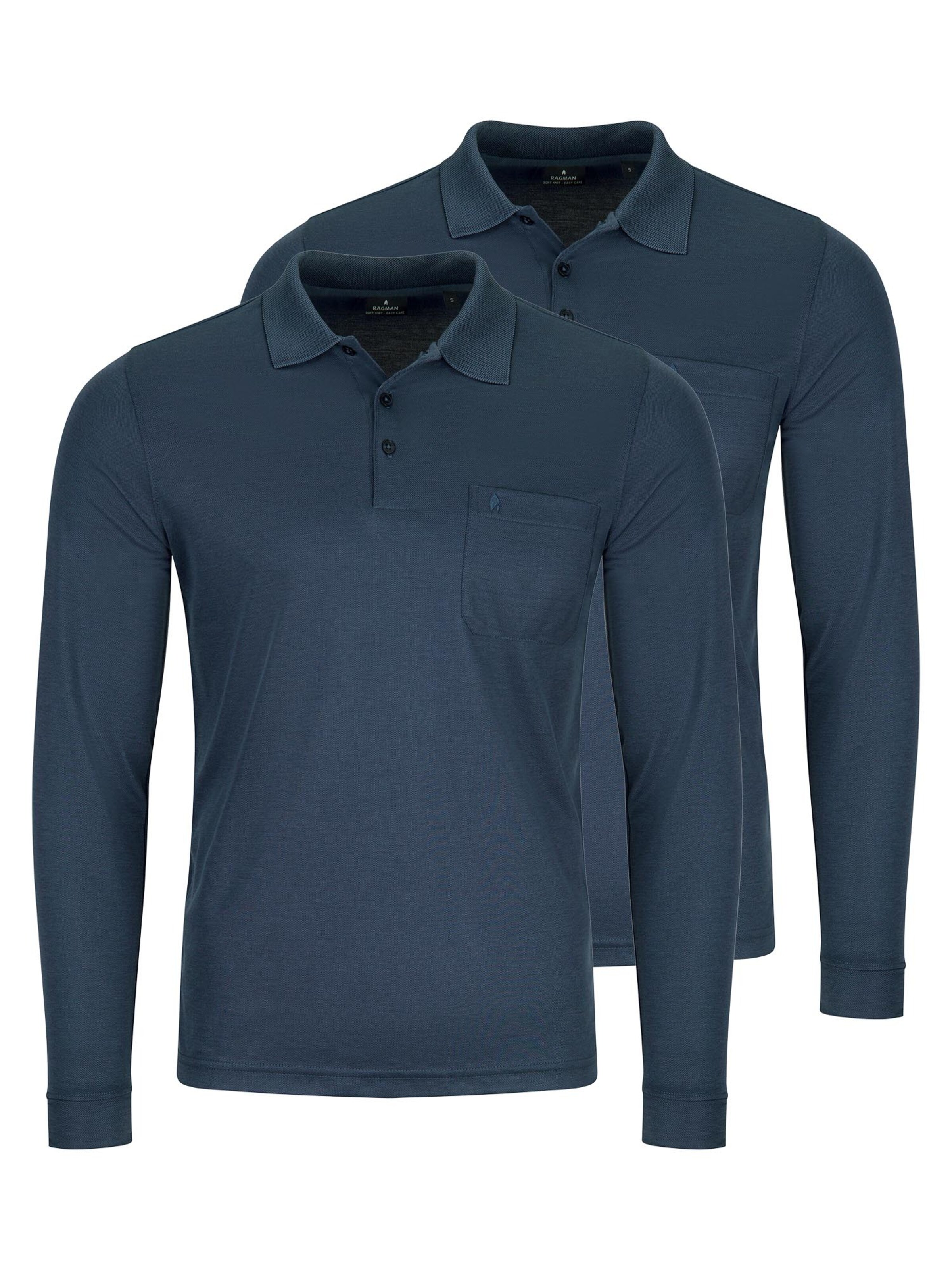 Ragman Shirt 'Basic' in Blue: front