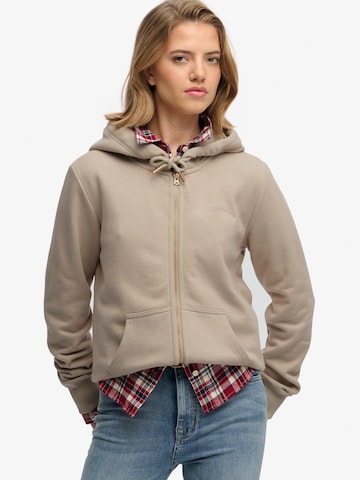 Superdry - Casaco em moletão 'ESSENTIAL' em cinzento: frente