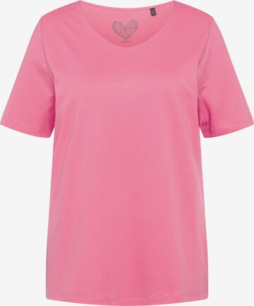 T-shirt Ulla Popken en rose : devant