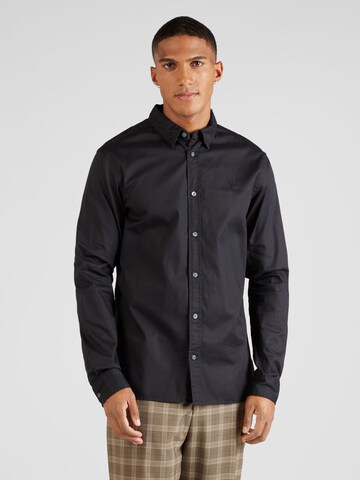 AllSaints - Regular Fit Camisa 'HAWTHORNE' em preto: frente