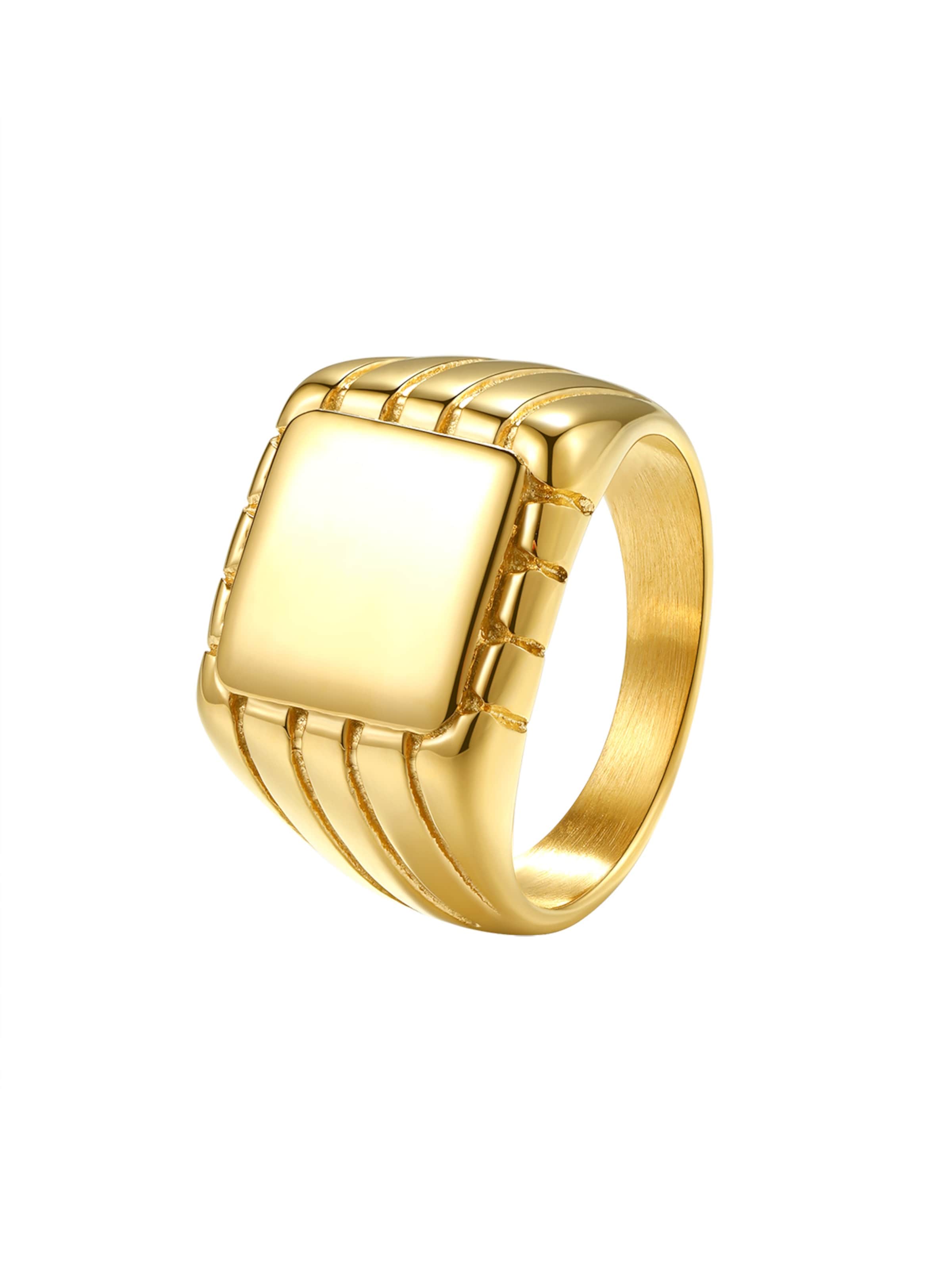 Hey Happiness Ring 'Signet' in Gold: front