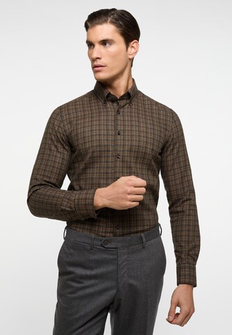 ETERNA Slim fit Business Shirt in Brown: front