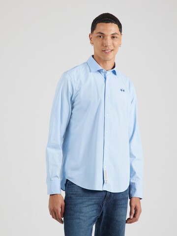 La Martina - Ajuste estrecho Camisa en azul: frente