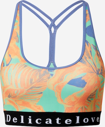 DELICATELOVE Sports Bra 'Shiva' in Smoke blue / Jade / Orange / Black, Item view