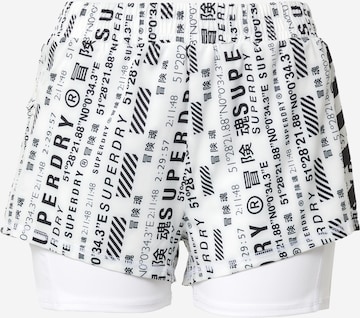 Skinny Pantalon de sport Superdry en blanc : devant