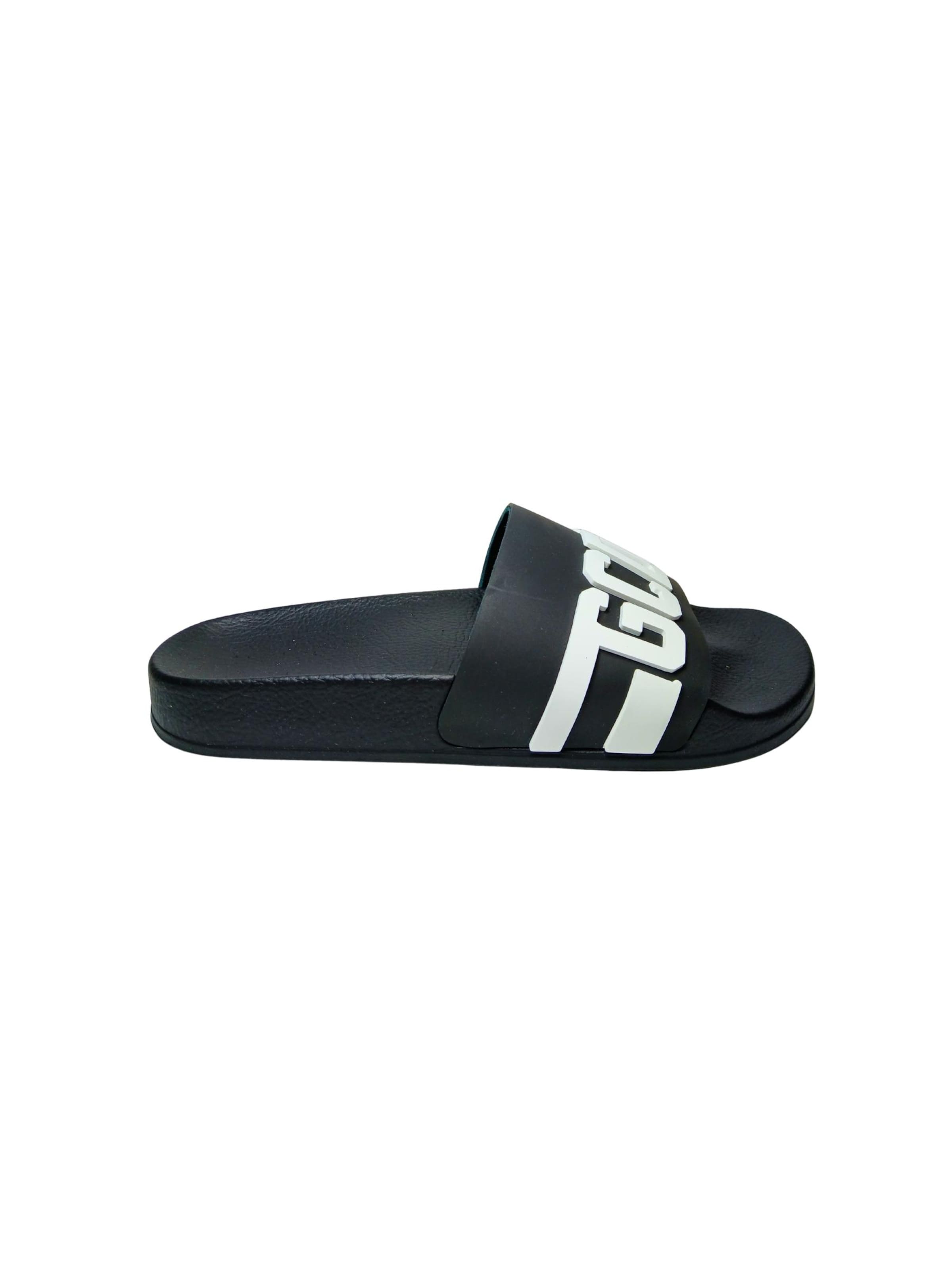 GCDS Beach & Pool Shoes in Black: front