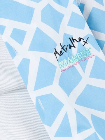 METRALHA Comfort fit Button Up Shirt 'Metralha x Marest Short Sleeve Shirt All Over Print (blue/white)' in Blue