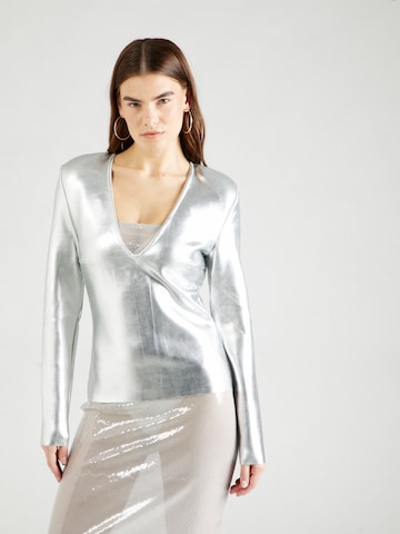 T-shirt Karen Millen en argent : devant