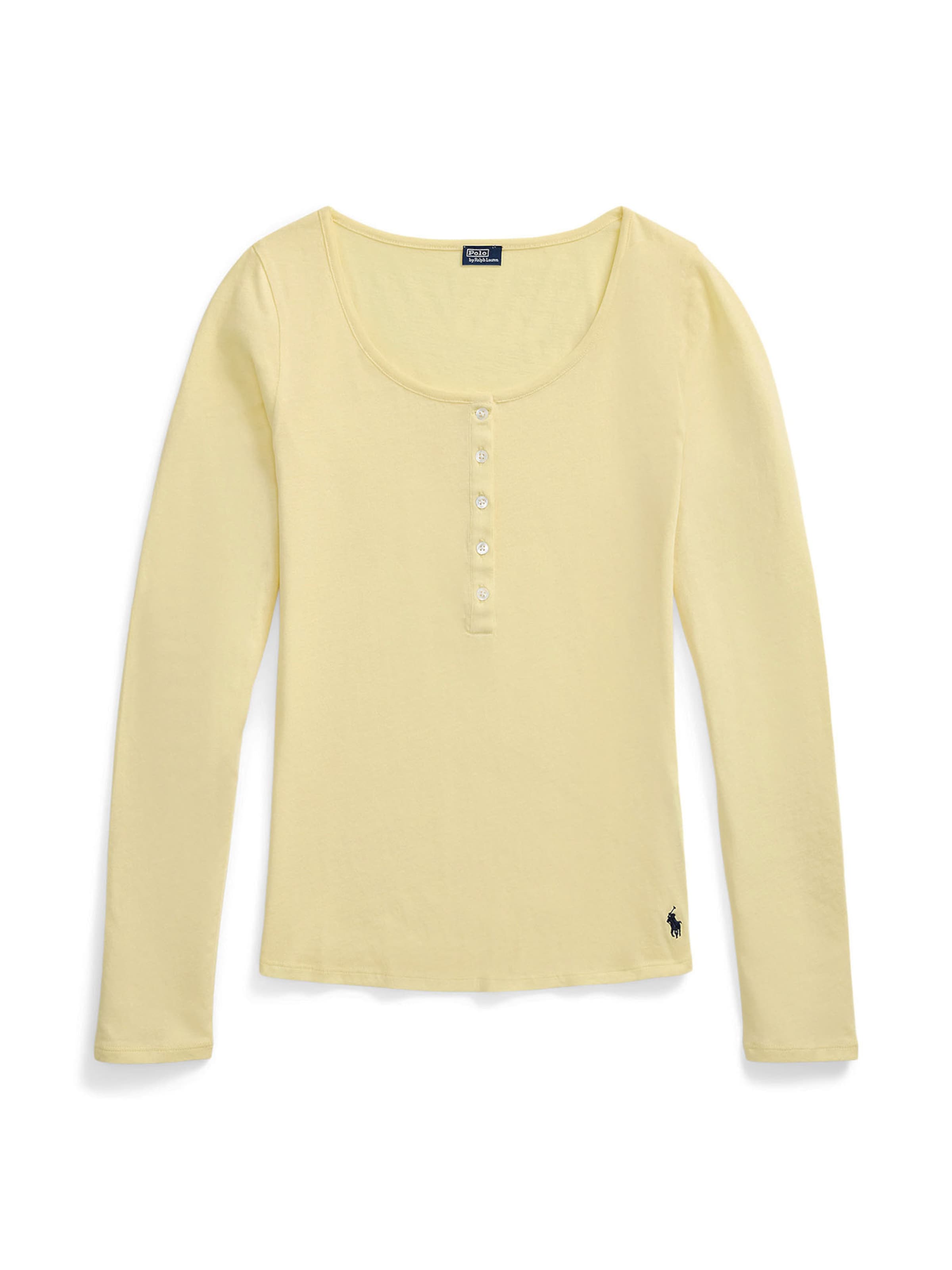 Polo Ralph Lauren Longsleeve ' Whisper Weight Cotton ' in Gelb: Vorderseite