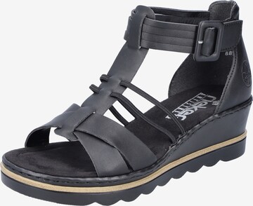 Rieker Sandals in Black: front