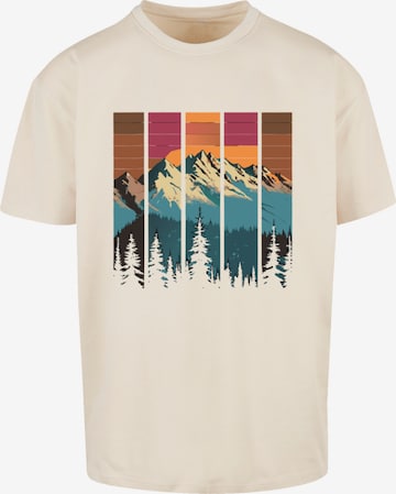 F4NT4STIC Shirt 'Berg Sonnenuntergang Retro' in Beige: front