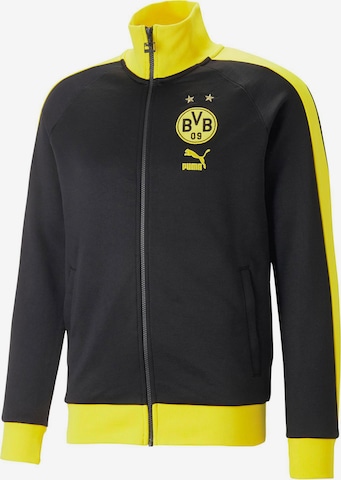 PUMA Αθλητικό μπουφάν 'Borussia Dortmund' σε μαύρο: μπροστά