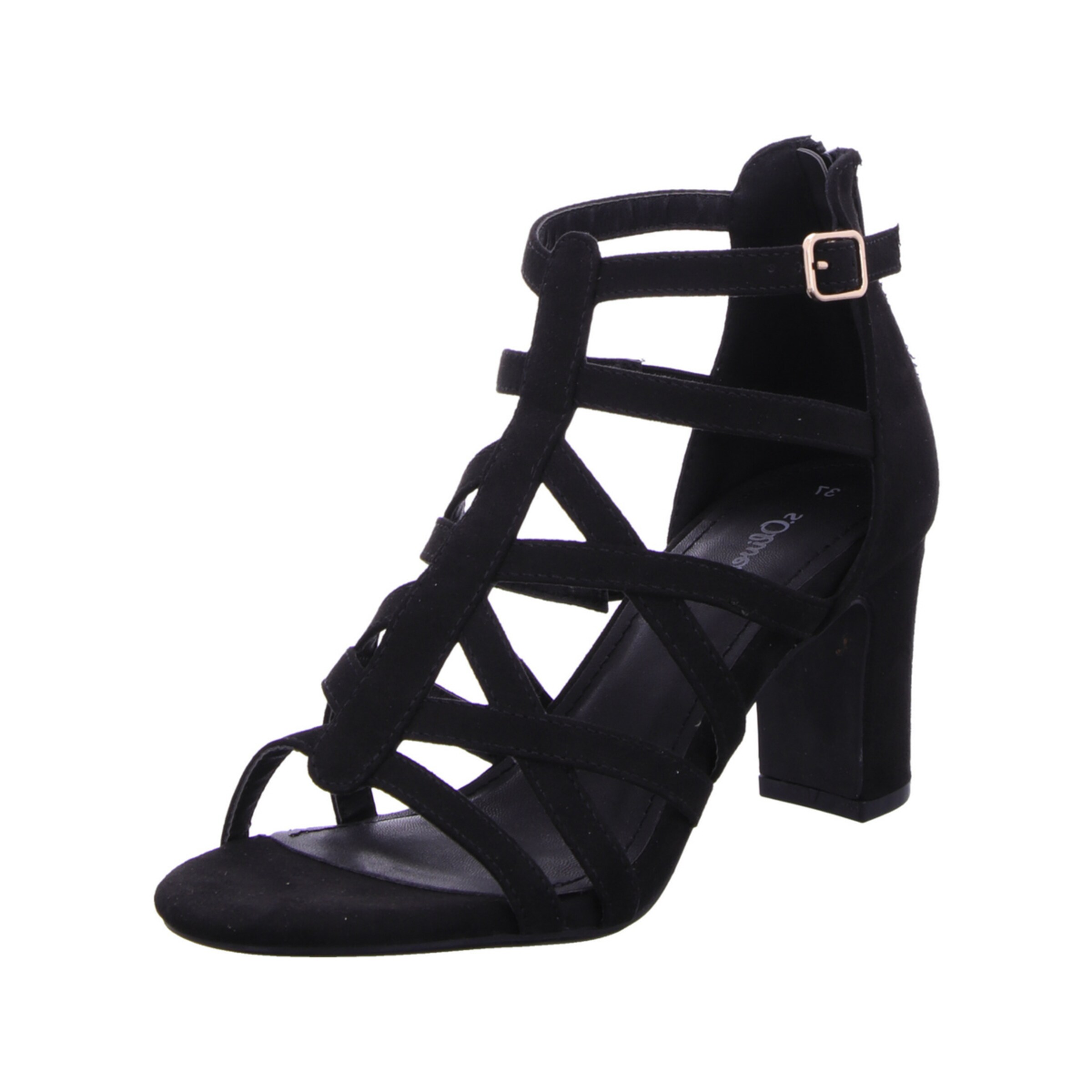 s.Oliver Strap Sandals in Black: front