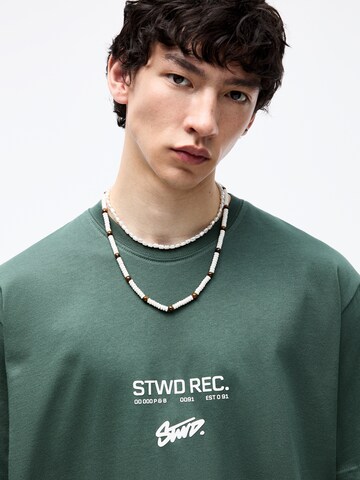Pull&Bear Shirt 'STWD RECORDS' in Green