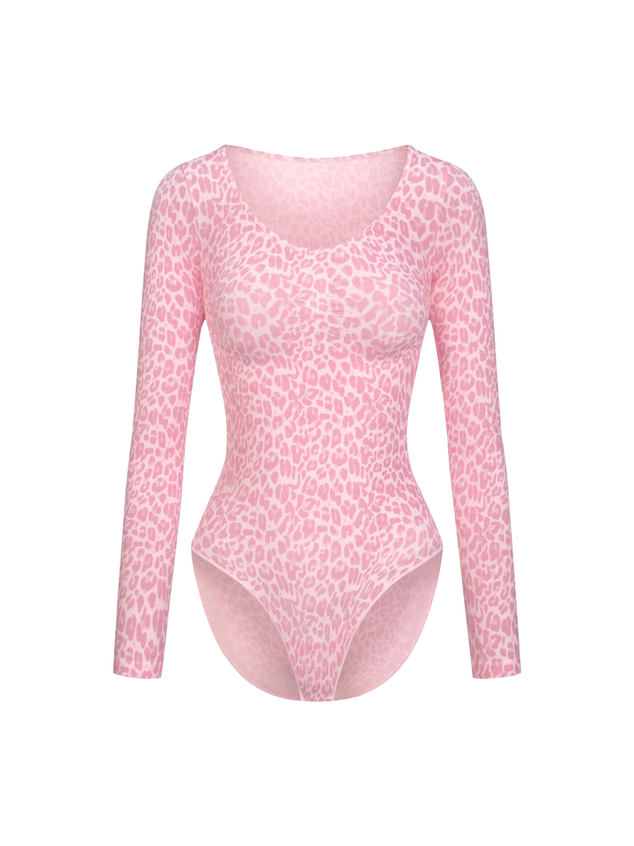 cfab Shapingbody 'Bodysuit Sculpting Shapewear Longsleeve mit Slip' in Roze: voorkant