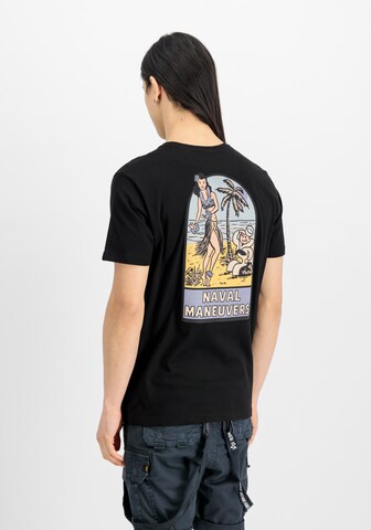 ALPHA INDUSTRIES Футболка 'Naval' в Черный: спереди