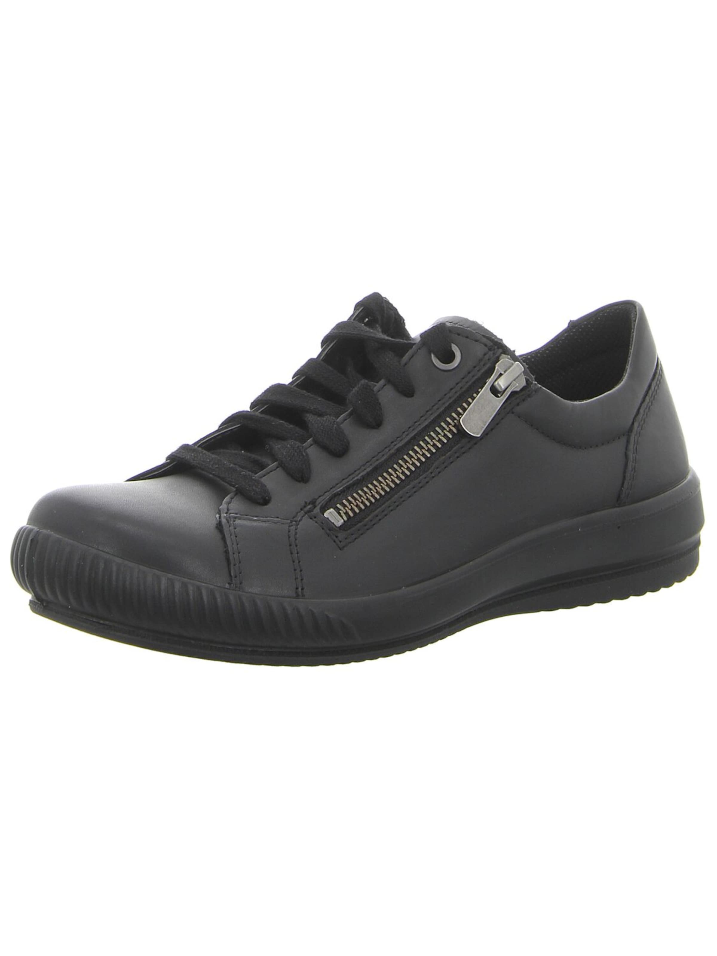 Legero Sportlicher Schnürschuh 'Damen Schnürschuh 2-001162-0200 Echt Leder in schwarz' in Schwarz: Vorderseite