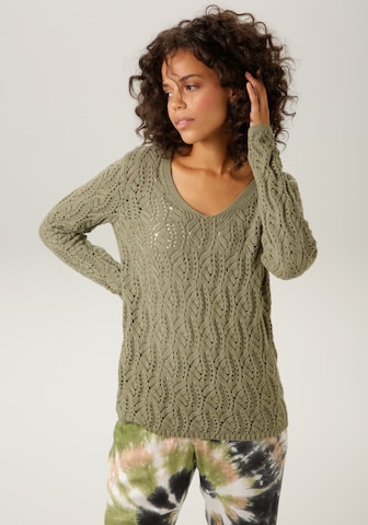 Aniston CASUAL Sweater in Green: front