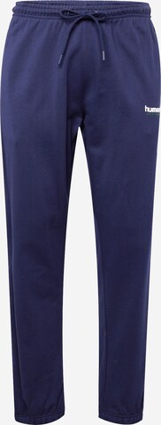 Hummel Tapered Broek 'Nate' in Blauw: voorkant