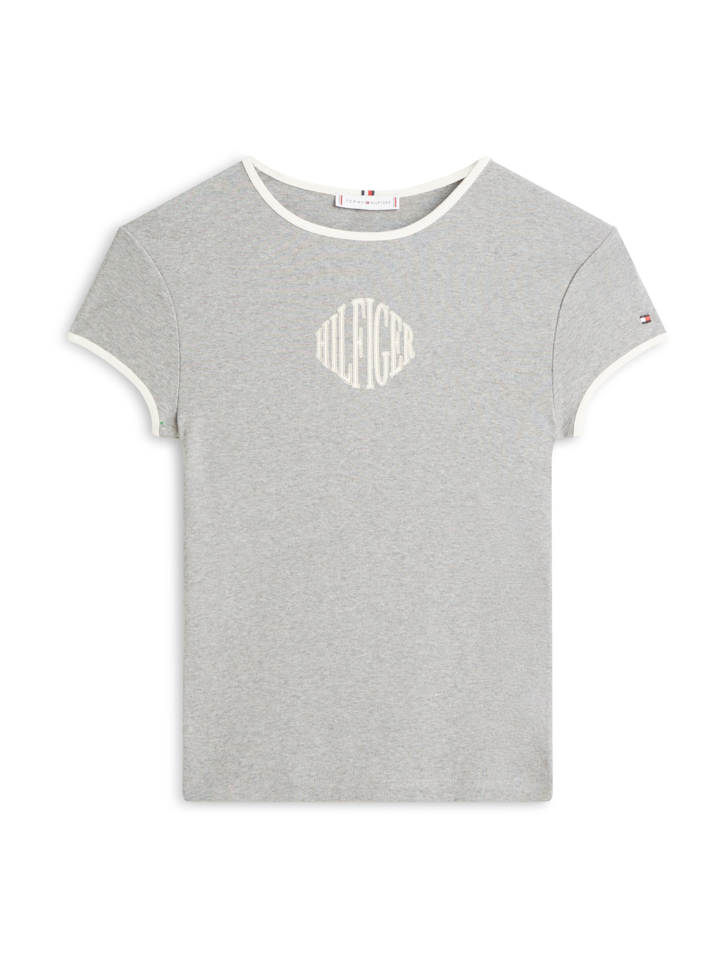 TOMMY HILFIGER Tričko 'RINGER' – šedá: přední strana