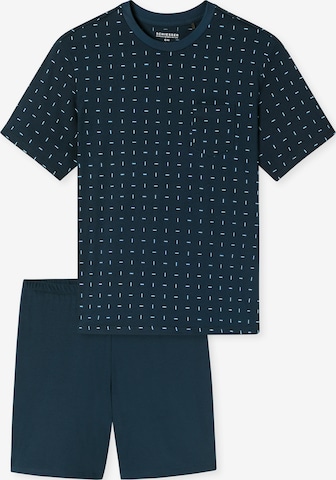 SCHIESSER Short Pajamas 'Comfort Essentials' in Blue: front