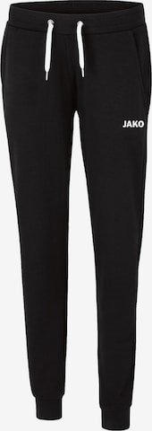 JAKO Slim fit Workout Pants in Black: front