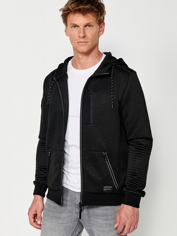 KOROSHI Sweatjacke in Schwarz: Vorderseite