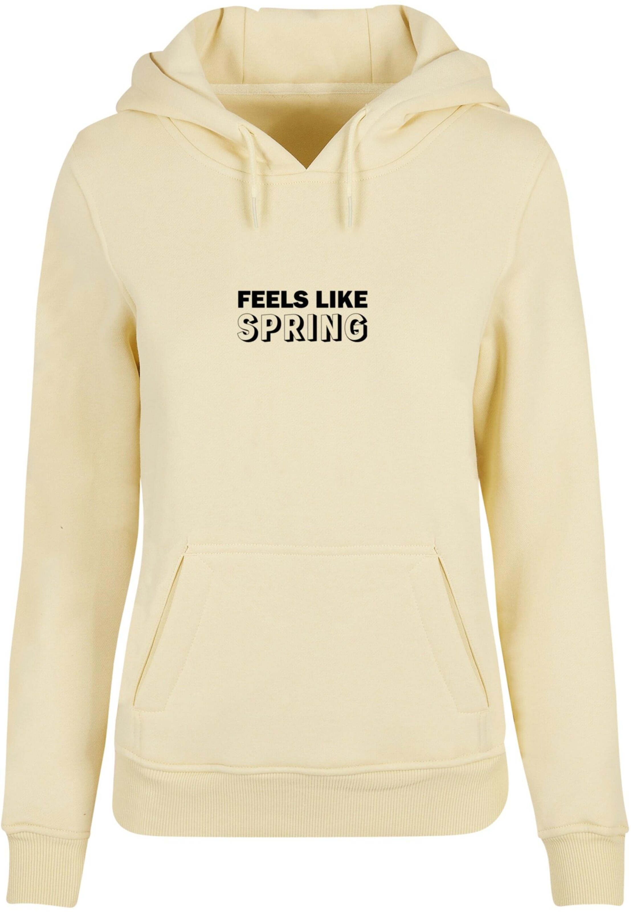 Merchcode Sweatshirt 'Spring - Feels Like' in Beige: Vorderseite