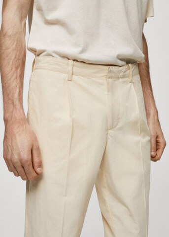 MANGO MAN Regular Pleated Pants 'Clay' in Yellow