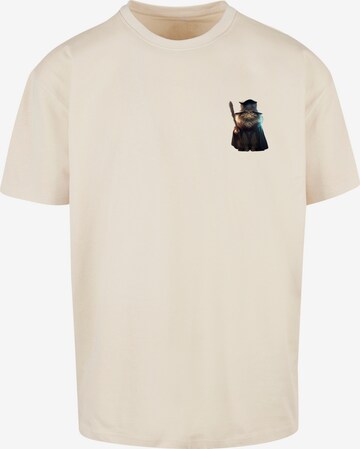 F4NT4STIC Shirt 'Wizard Cat' in Beige: voorkant