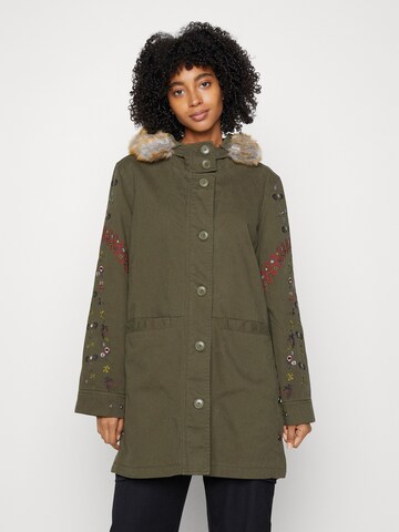 Desigual Χειμερινό παρκά σε πράσινο: μπροστά