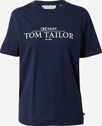 T-shirt TOM TAILOR DENIM en bleu : devant