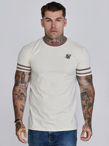 T-Shirt SikSilk en beige : devant