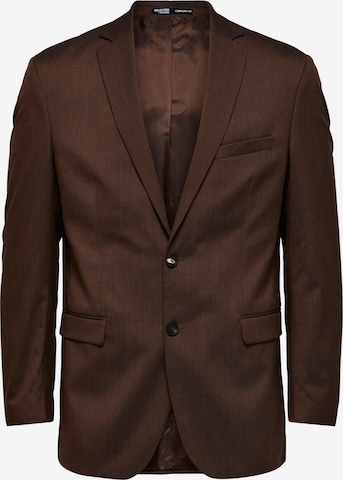 Fit confort Veste de costume SELECTED HOMME en marron : devant